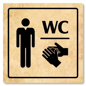 WC muži, 100x100mm, pergamen, Arizona